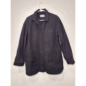 Everlane Womens Chore Jacket Washed Black Cotton Canvas Utility Field Coat Small